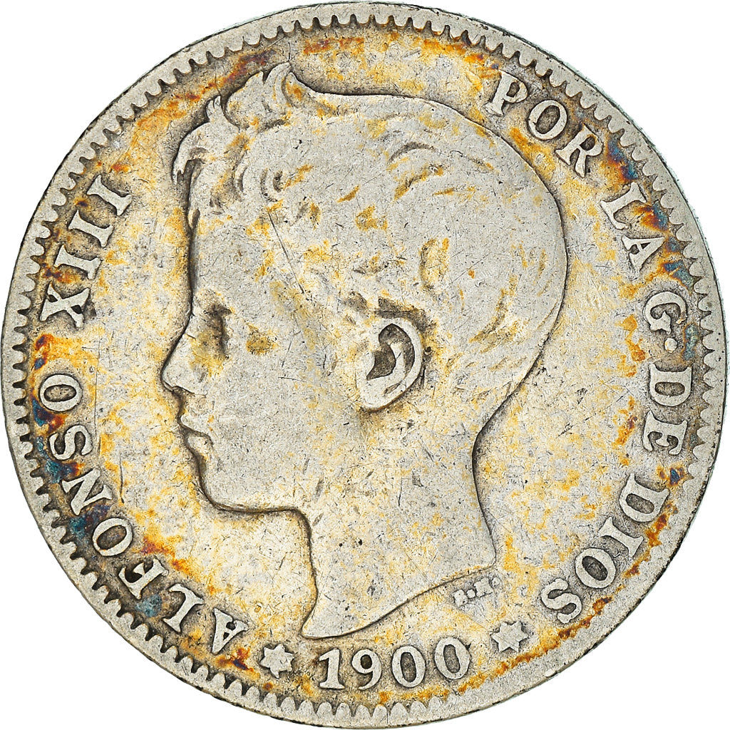 Coin, Spain, Alfonso XIII, Peseta, 1900, Madrid, VF(30-35), Silver, KM:706
