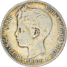 Coin, Spain, Alfonso XIII, Peseta, 1900, Madrid, VF(30-35), Silver, KM:706