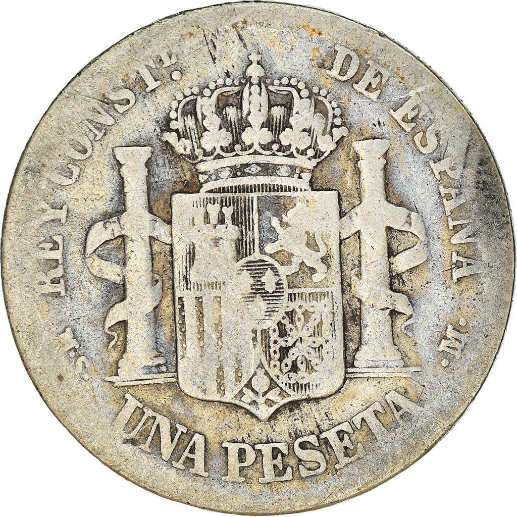 Moneda, España, Alfonso XII, Peseta, 1883, Madrid, BC, Plata, KM:686