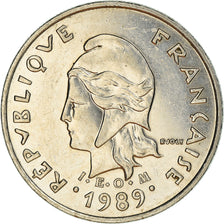 Moneta, Nuova Caledonia, 10 Francs, 1989, Paris, MB+, Nichel, KM:11