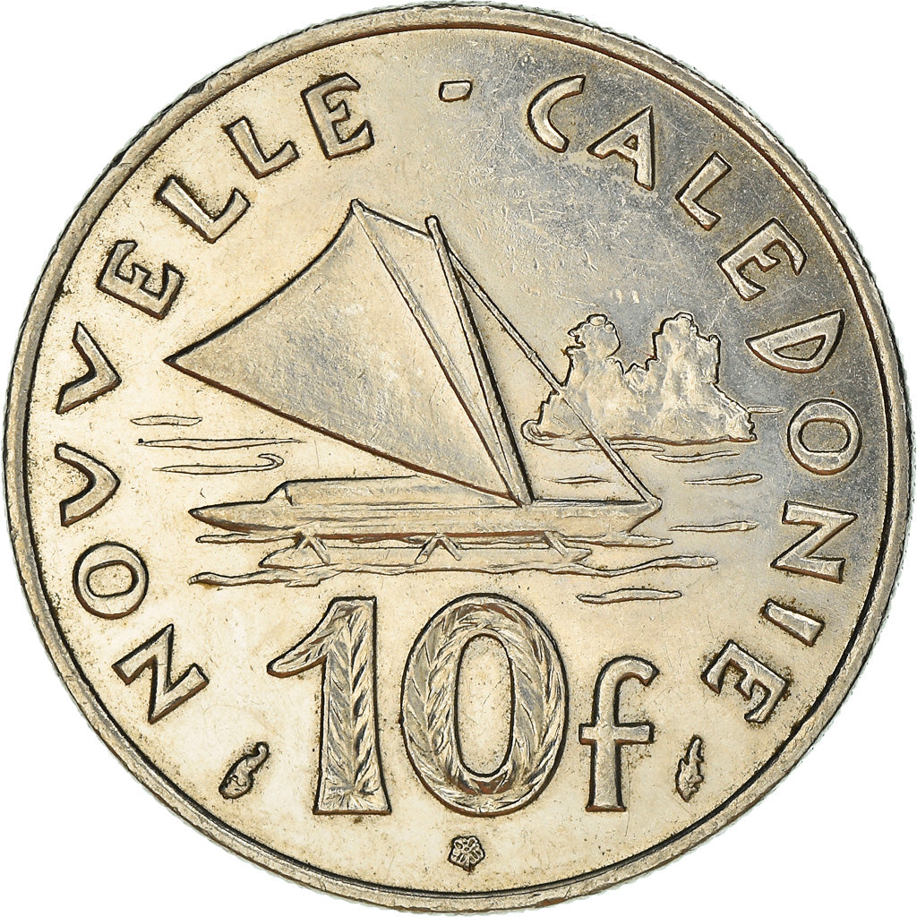 Moneta, Nuova Caledonia, 10 Francs, 1989, Paris, MB+, Nichel, KM:11