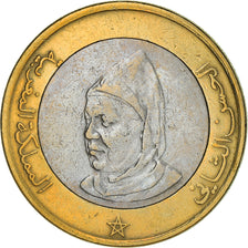 Münze, Marokko, al-Hassan II, 10 Dirhams, 1995/AH1415, SS, Bi-Metallic, KM:92