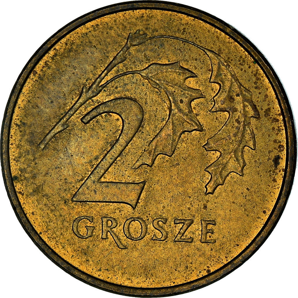Moneta, Polonia, 2 Grosze, 1990, Warsaw, BB+, Ottone, KM:277