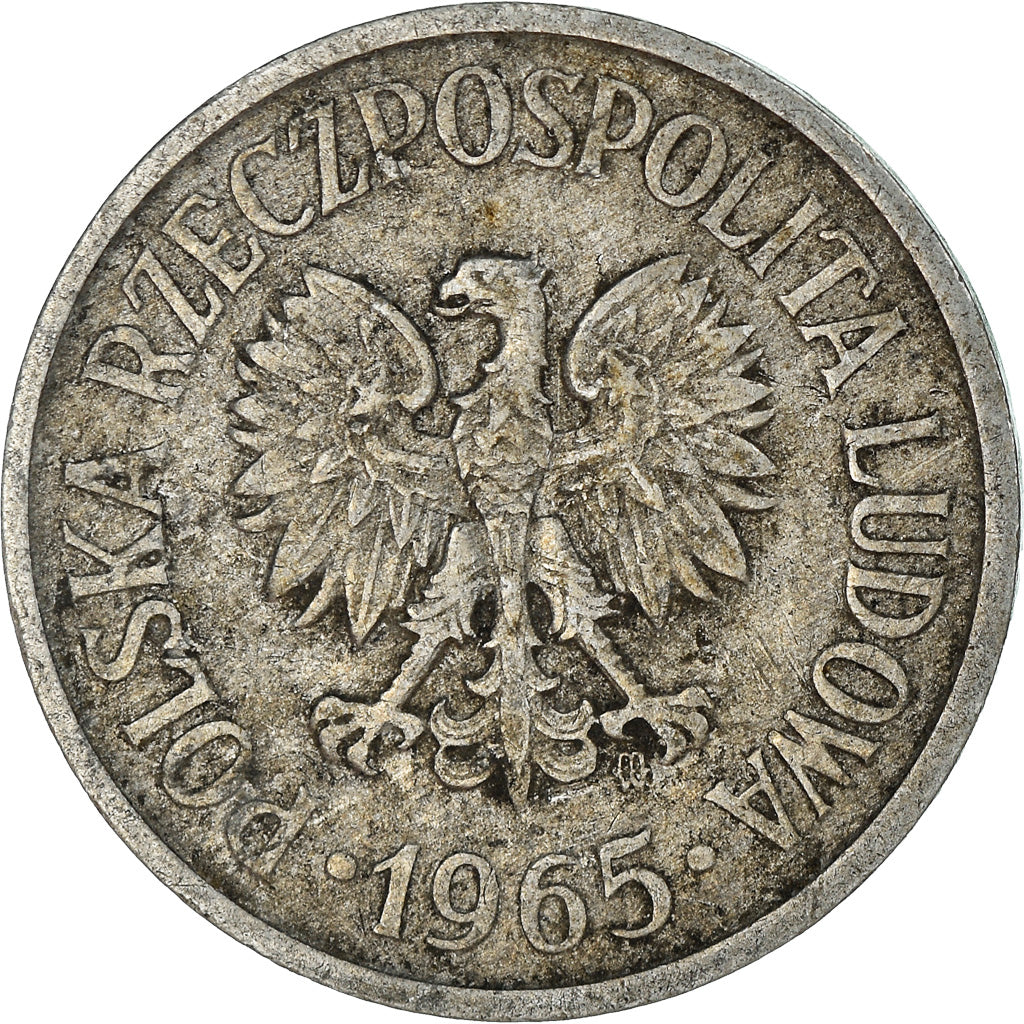 Coin, Poland, 20 Groszy, 1965, Warsaw, VF(30-35), Aluminum, KM:A47