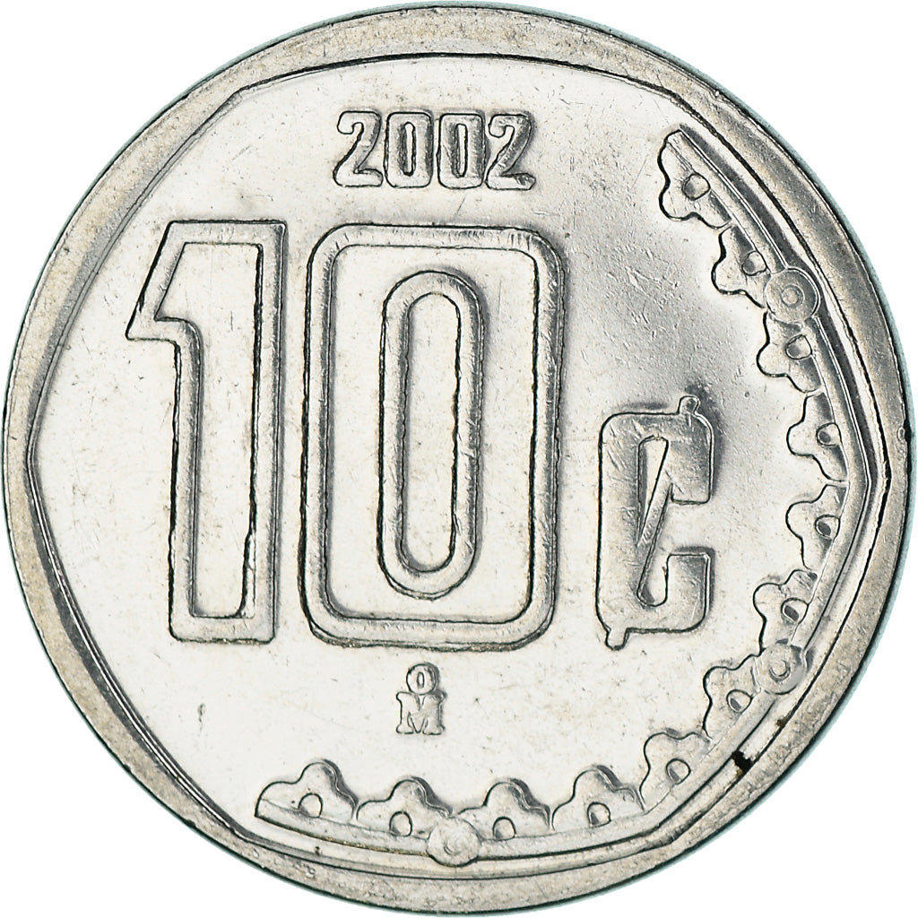 Coin, Mexico, 10 Centavos, 2002, Mexico City, AU(55-58), Stainless Steel, KM:547