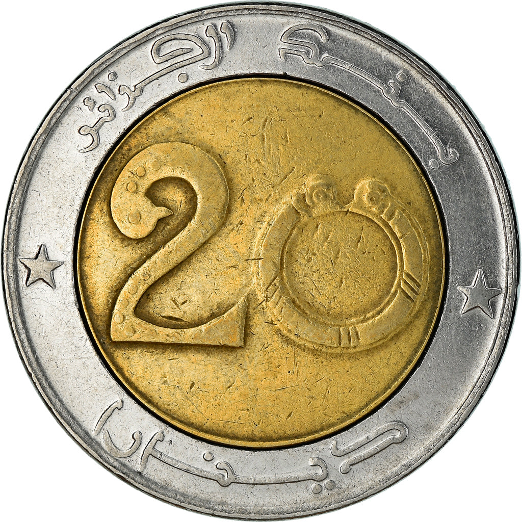 Coin, Algeria, 20 Dinars, 1999, Algiers, EF(40-45), Bi-Metallic, KM:125