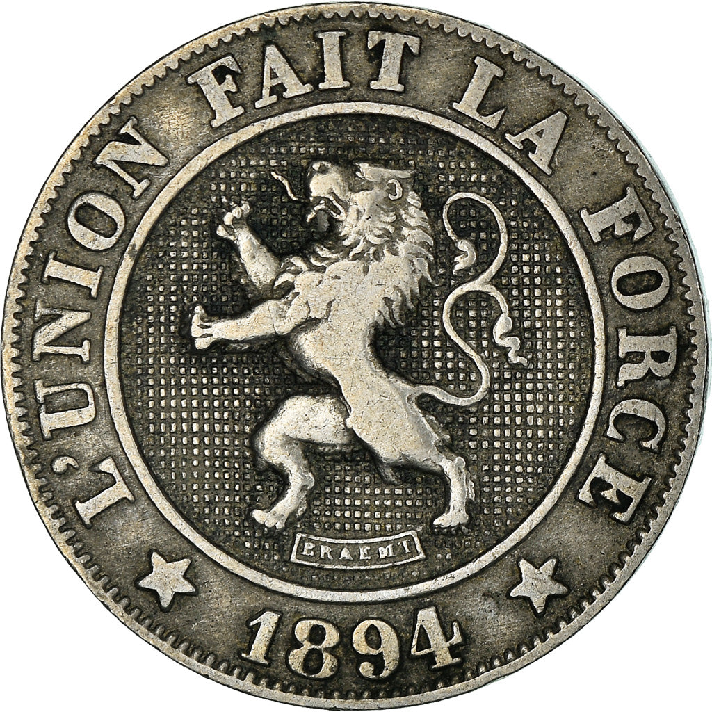 Münze, Belgien, Leopold II, 10 Centimes, 1894, S+, Kupfer-Nickel, KM:42