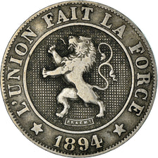 Münze, Belgien, Leopold II, 10 Centimes, 1894, S+, Kupfer-Nickel, KM:42