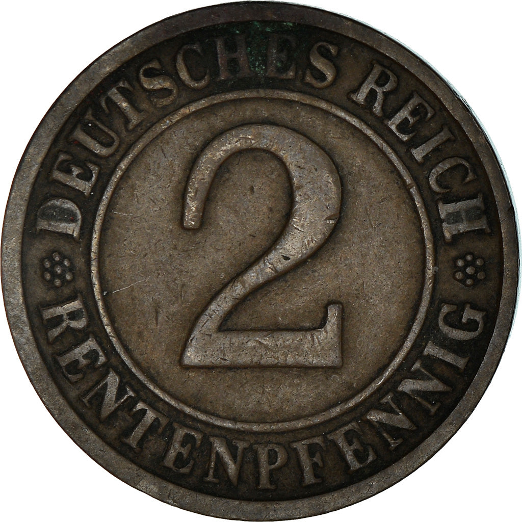 Moneta, NIEMCY, REP. WEIMARSKA, 2 Rentenpfennig, 1923, Munich, VF(30-35)