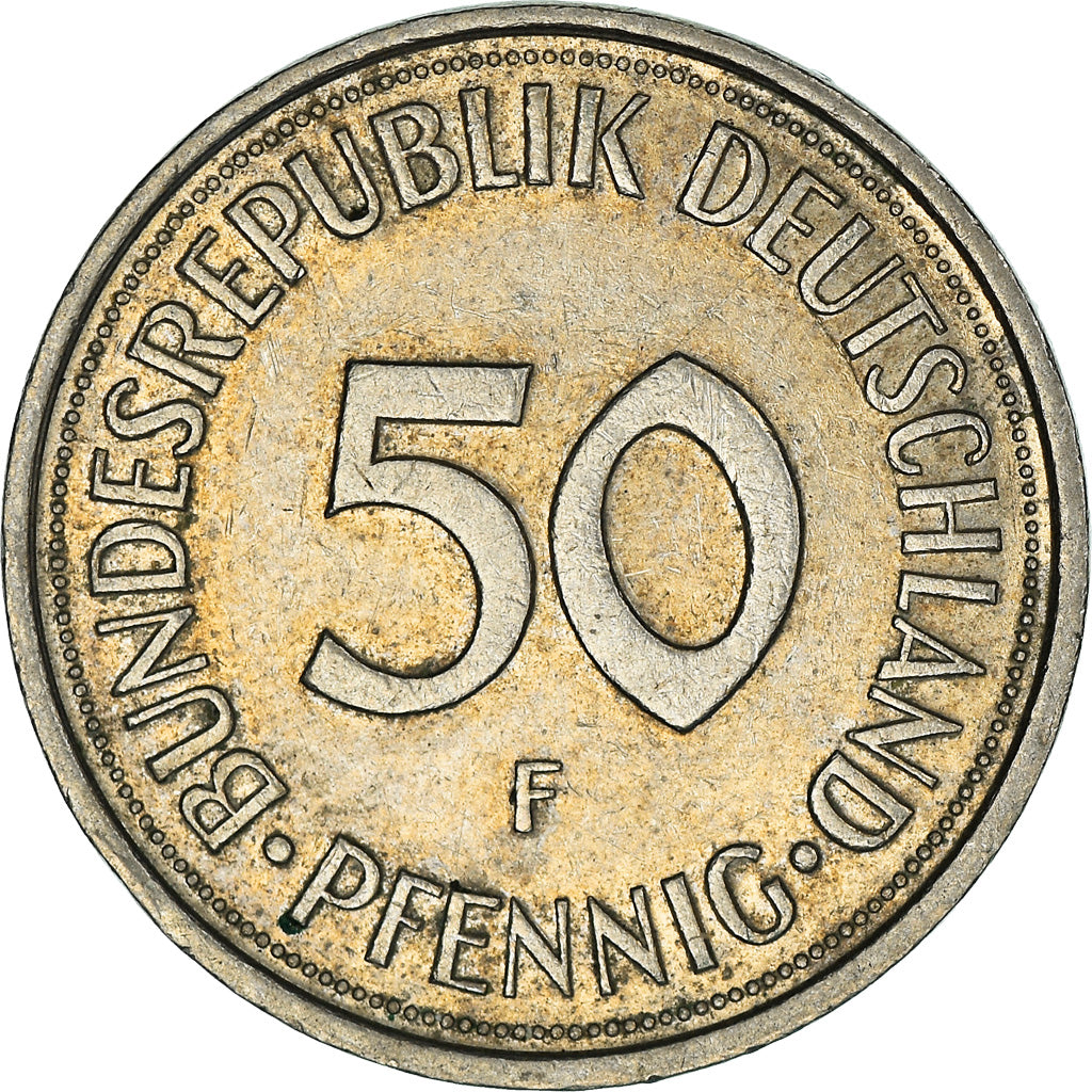 Coin, GERMANY - FEDERAL REPUBLIC, 50 Pfennig, 1982, Stuttgart, AU(50-53)