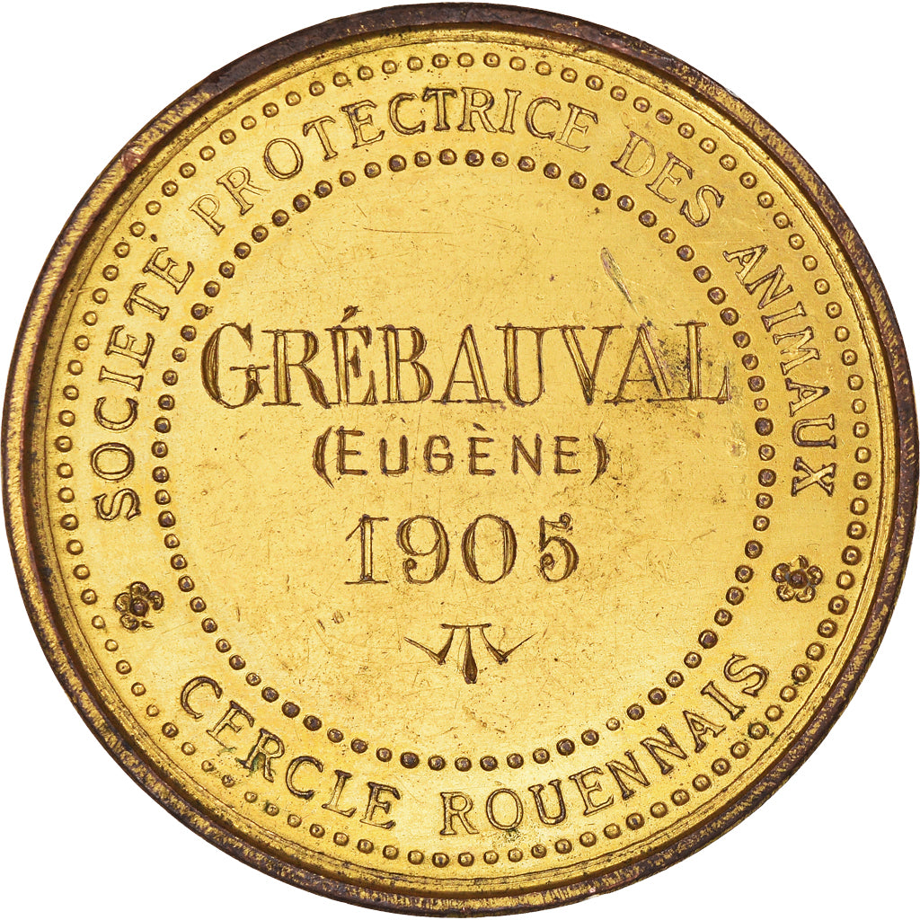 France, Medal, Société Protectrice des Animaux, Cercle Rouennais, 1905