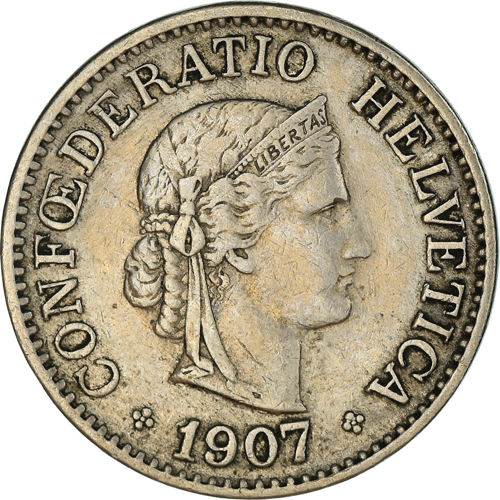 Coin, Switzerland, 10 Rappen, 1907, Bern, EF(40-45), Copper-nickel, KM:27