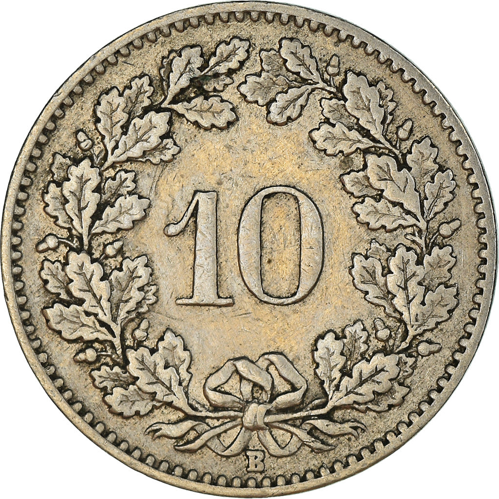 Coin, Switzerland, 10 Rappen, 1907, Bern, EF(40-45), Copper-nickel, KM:27