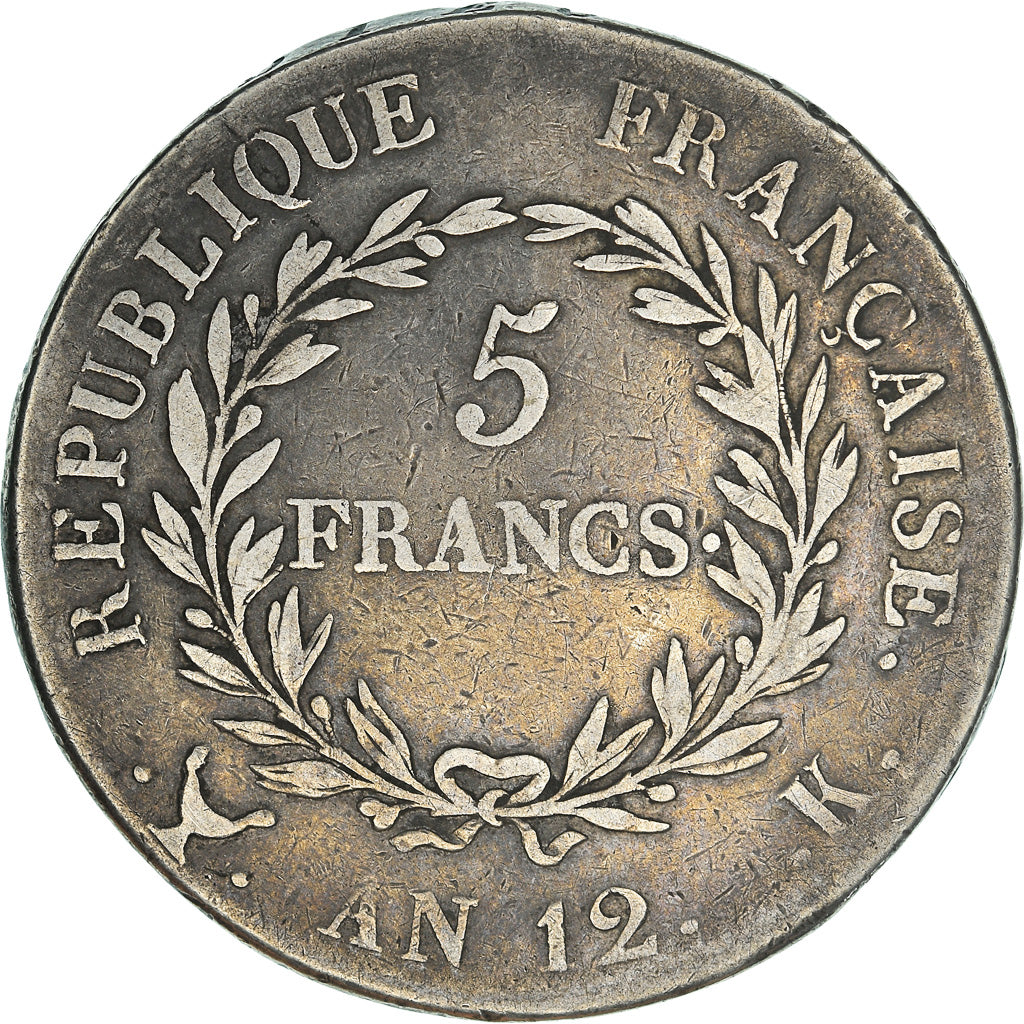 Coin, France, Napoléon I, 5 Francs, 1803, Bordeaux, VF(30-35), Silver