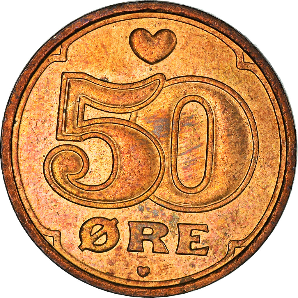 Coin, Denmark, Margrethe II, 50 Öre, 2006, Brondby, MS(63), Bronze, KM:866.3