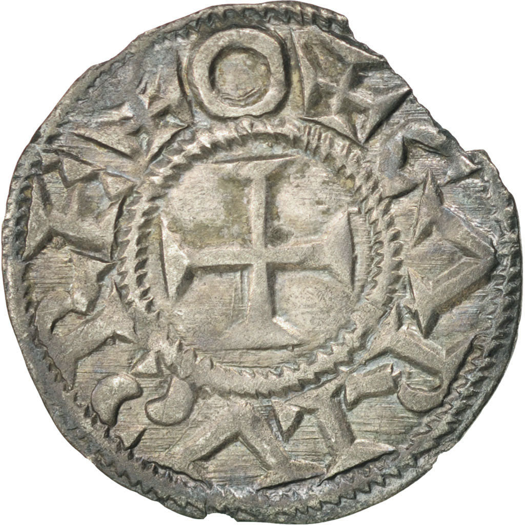 FRANCE, Denarius, Melle, AU(50-53), Silver, 1.07