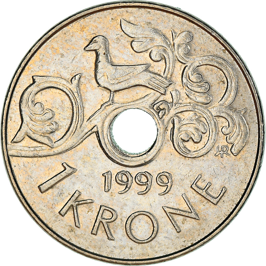 Coin, Norway, Harald V, Krone, 1999, AU(50-53), Copper-nickel, KM:462