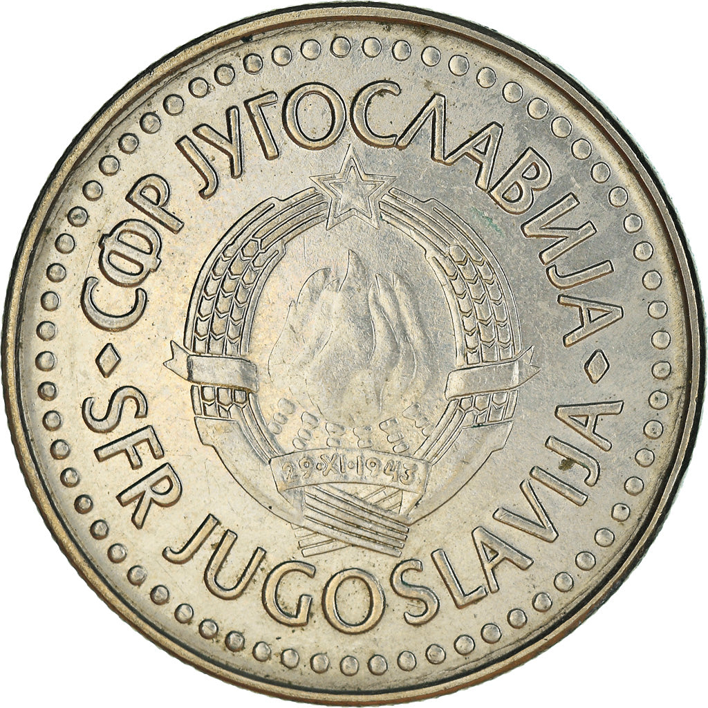 Moneta, Iugoslavia, 100 Dinara, 1987, MB+, Rame-nichel-zinco, KM:114