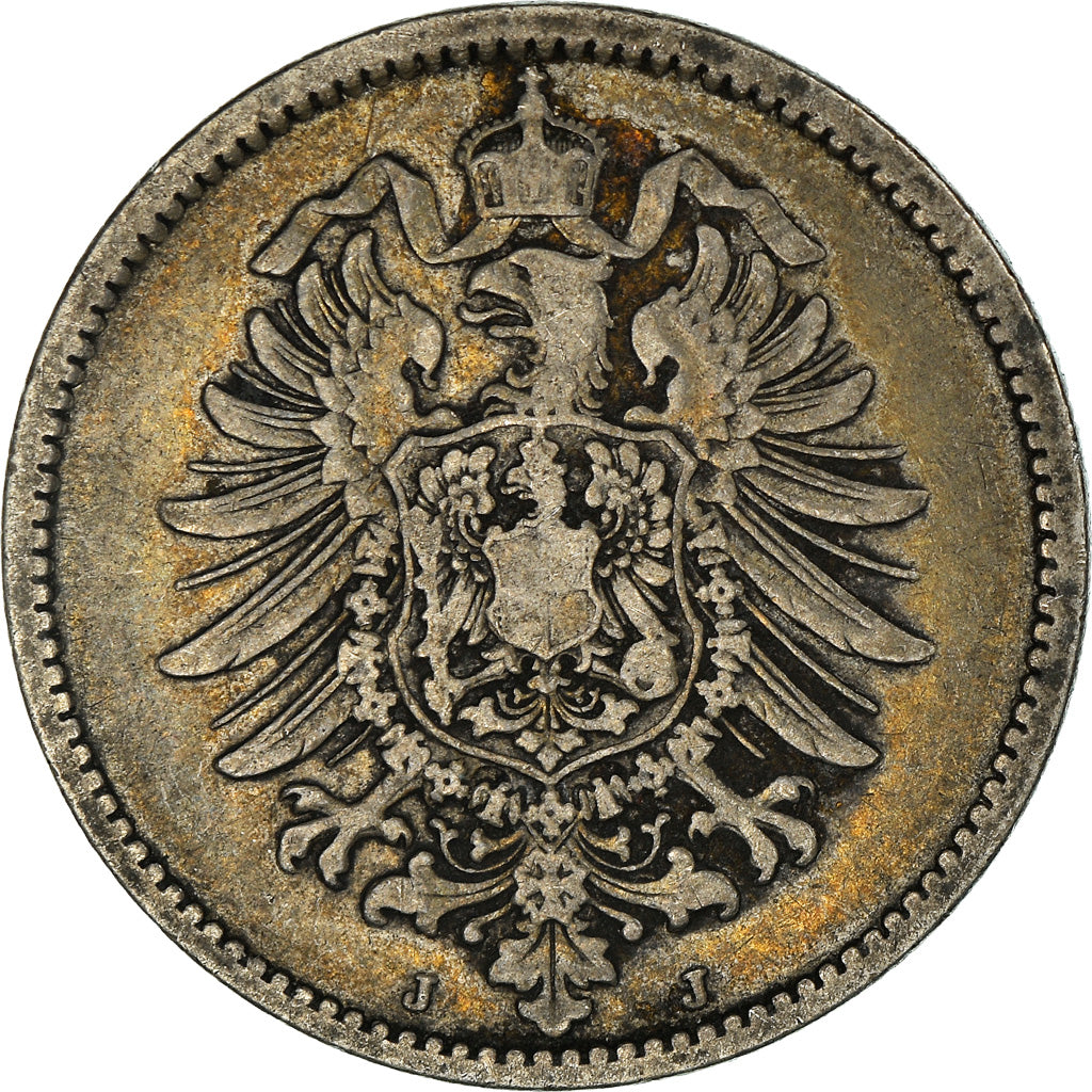 Coin, GERMANY - EMPIRE, Wilhelm I, Mark, 1875, Hambourg, VF(30-35), Silver, KM:7