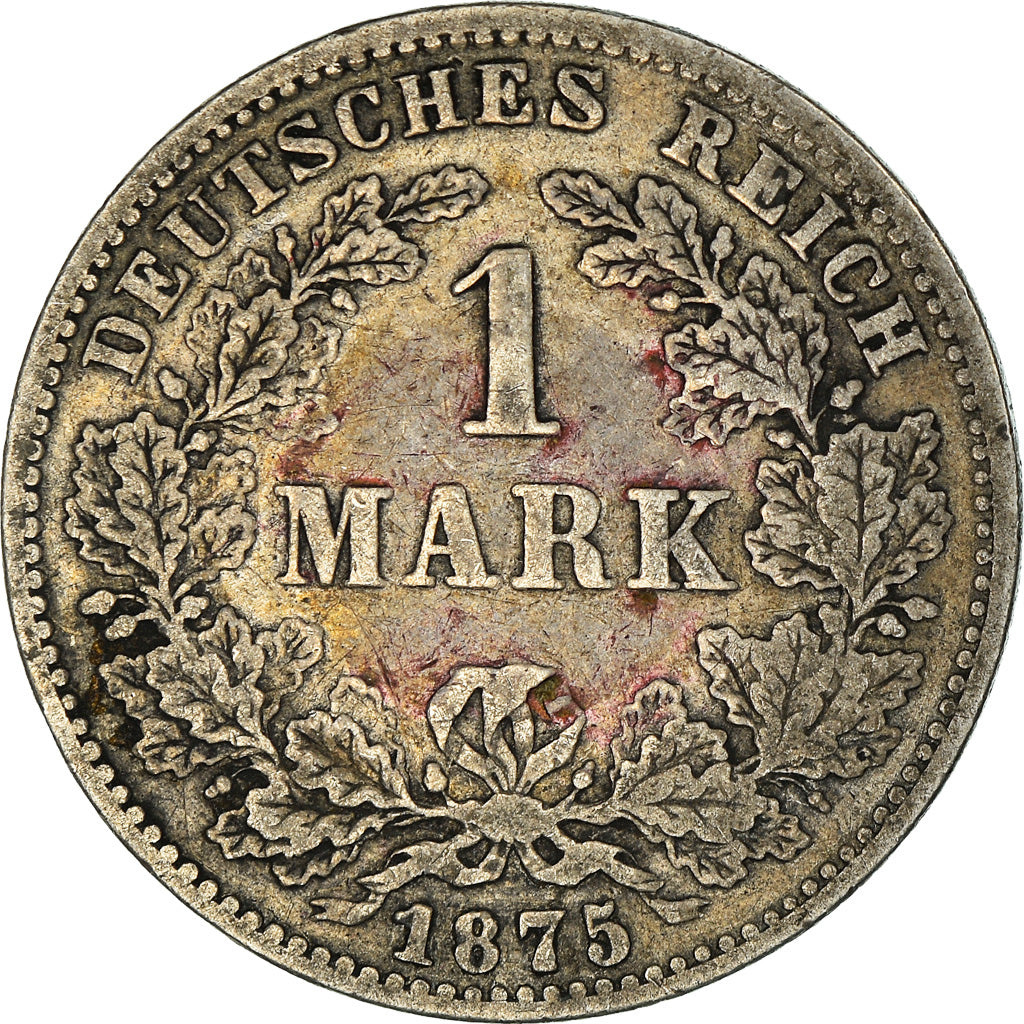 Coin, GERMANY - EMPIRE, Wilhelm I, Mark, 1875, Hambourg, VF(30-35), Silver, KM:7