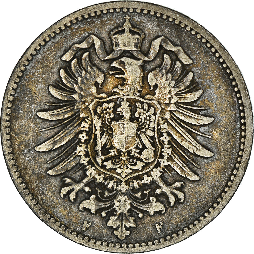 Moeda, ALEMANHA - IMPÉRIO, Wilhelm I, Mark, 1876, Stuttgart, VF(30-35), Prata