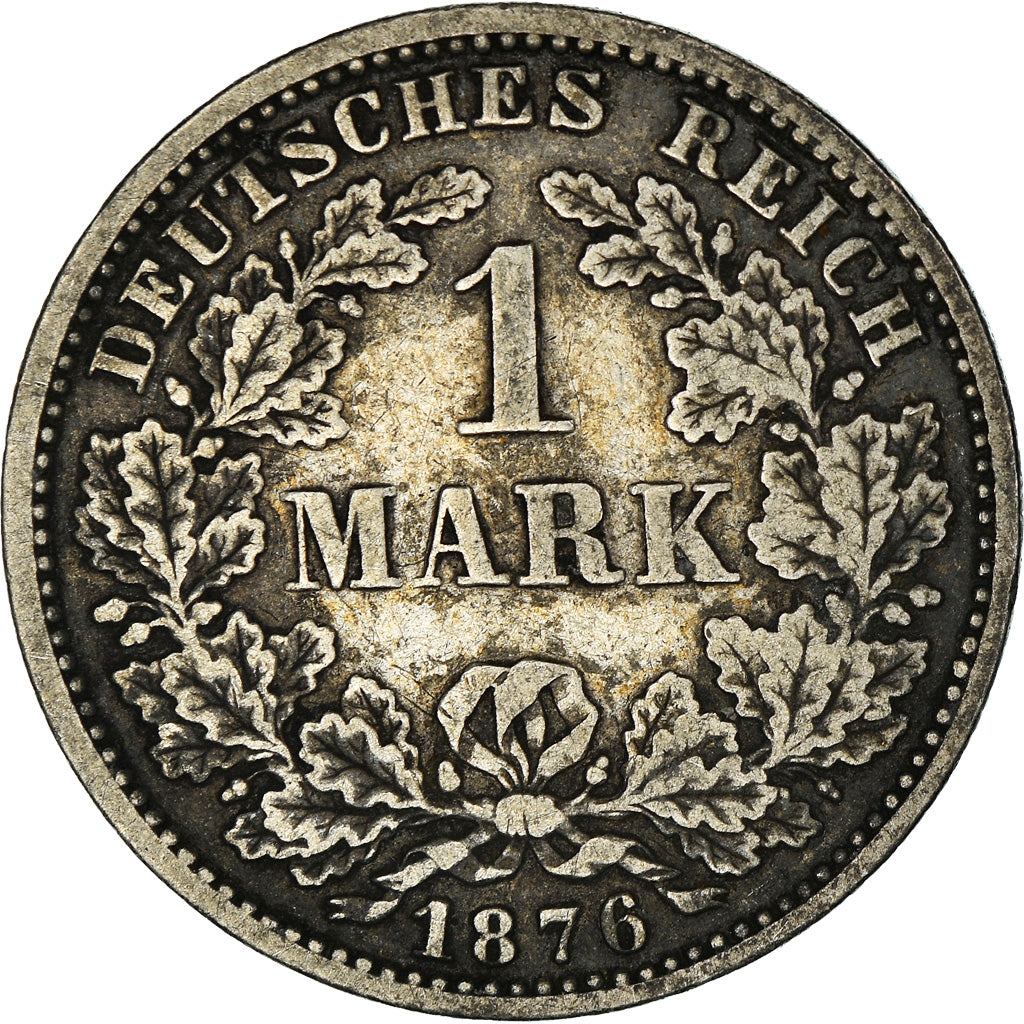 Moeda, ALEMANHA - IMPÉRIO, Wilhelm I, Mark, 1876, Stuttgart, VF(30-35), Prata