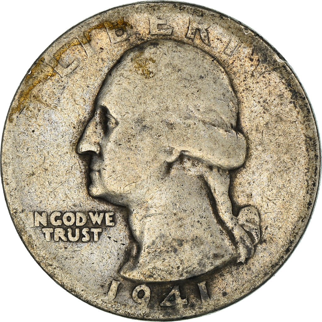 Coin, United States, Washington Quarter, Quarter, 1941, U.S. Mint, Philadelphia