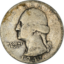 Coin, United States, Washington Quarter, Quarter, 1941, U.S. Mint, Philadelphia