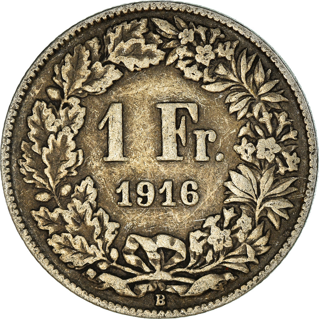 Coin, Switzerland, Franc, 1916, Bern, VF(30-35), Silver, KM:24