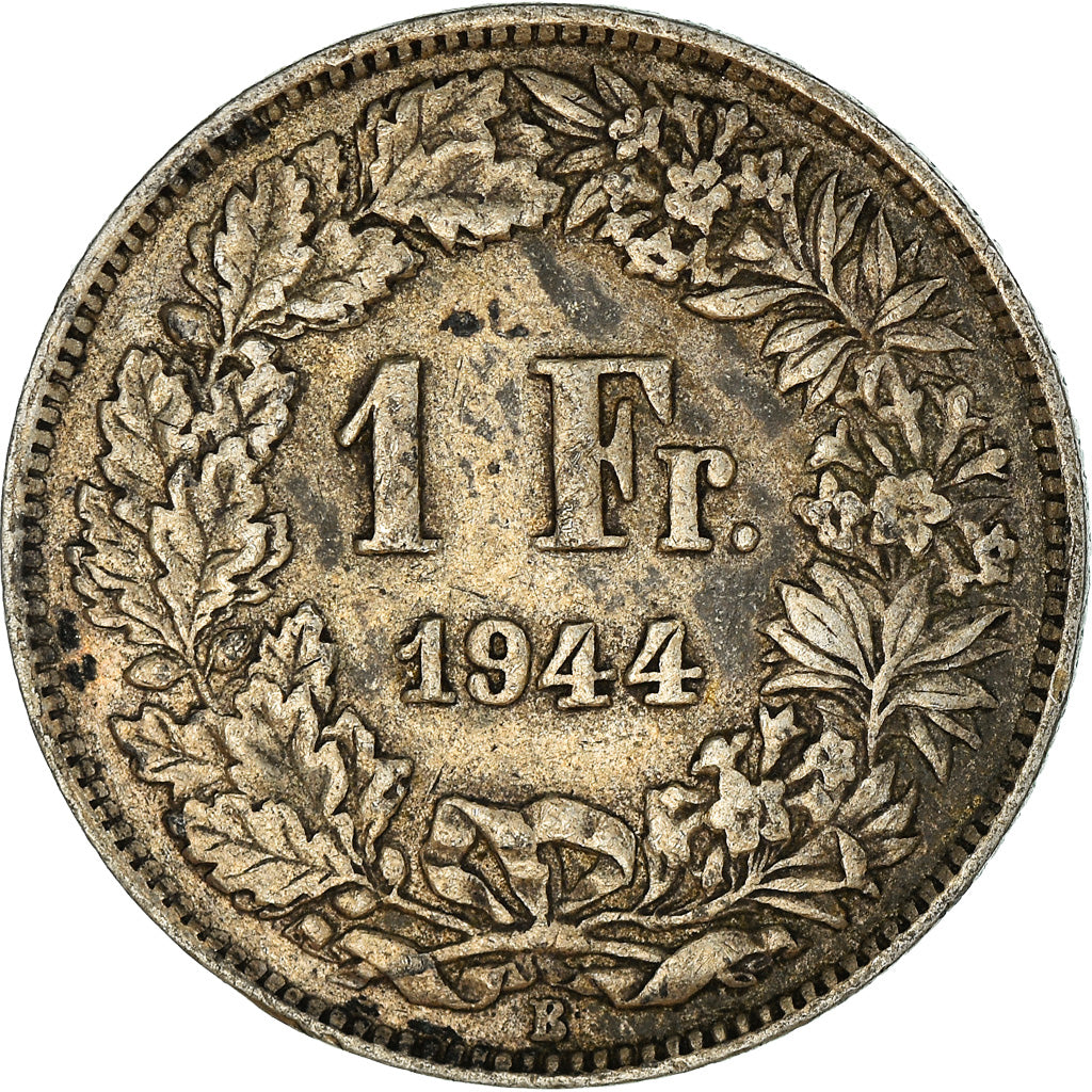 Coin, Switzerland, Franc, 1944, Bern, VF(30-35), Silver, KM:24