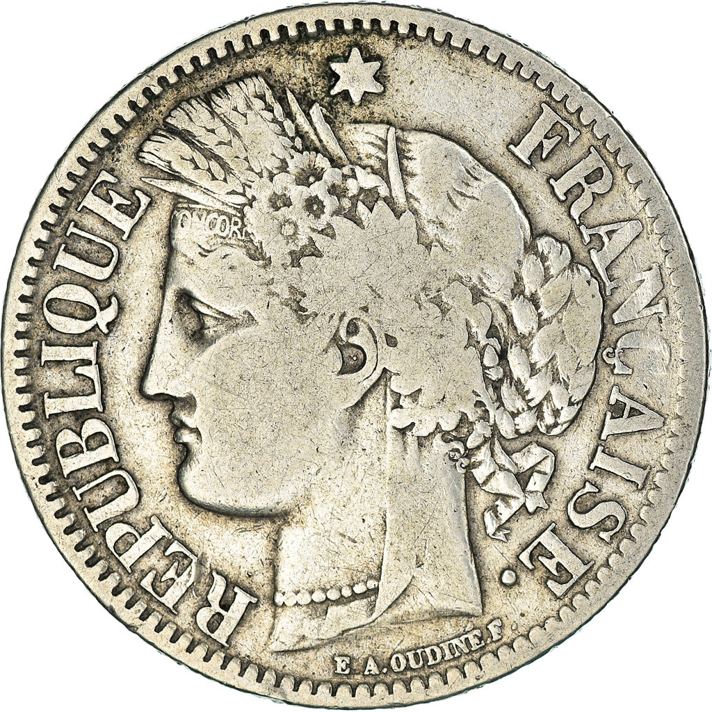 Monnaie, France, Cérès, 2 Francs, 1871, Bordeaux, TB+, Argent, Gadoury:529