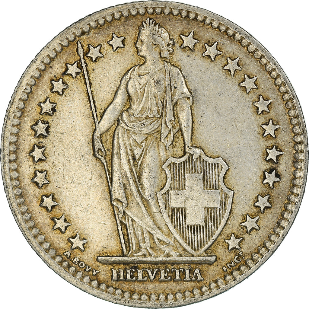 Moeda, Suíça, 2 Francs, 1944, VF(30-35), Prata, KM:21