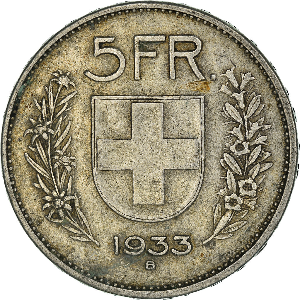 Münze, Schweiz, 5 Francs, 1933, Bern, SS, Silber, KM:40
