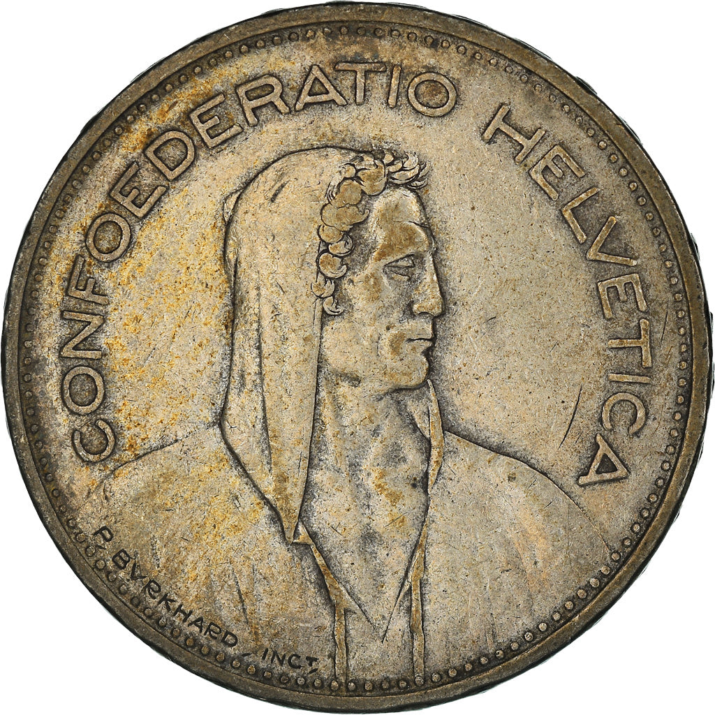Coin, Switzerland, 5 Francs, 1935, Bern, VF(30-35), Silver, KM:40
