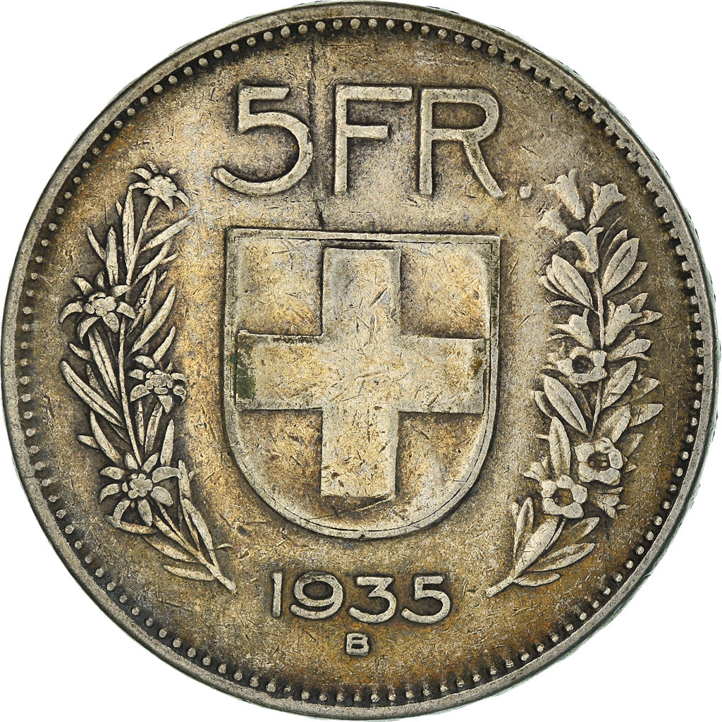 Moneta, Svizzera, 5 Francs, 1935, Bern, BB, Argento, KM:40