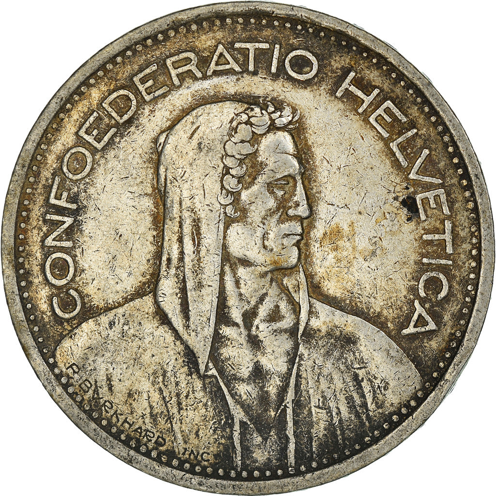 Coin, Switzerland, 5 Francs, 1953, Bern, EF(40-45), Silver, KM:40