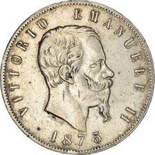 Munten, Italië, Vittorio Emanuele II, 5 Lire, 1875, Milan, ZF, Zilver, KM:8.3