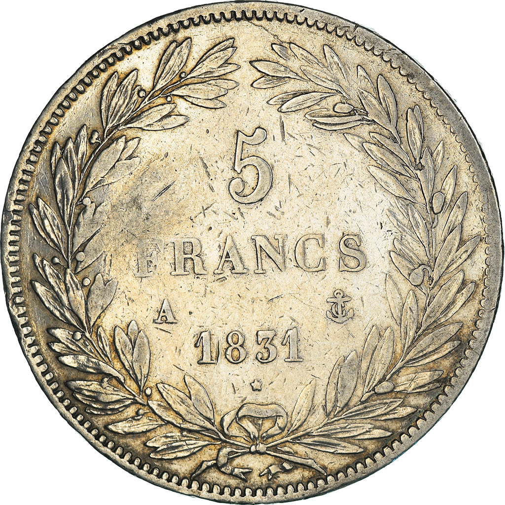 Coin, France, Louis-Philippe, 5 Francs, 1831, Paris, VF(20-25), Silver