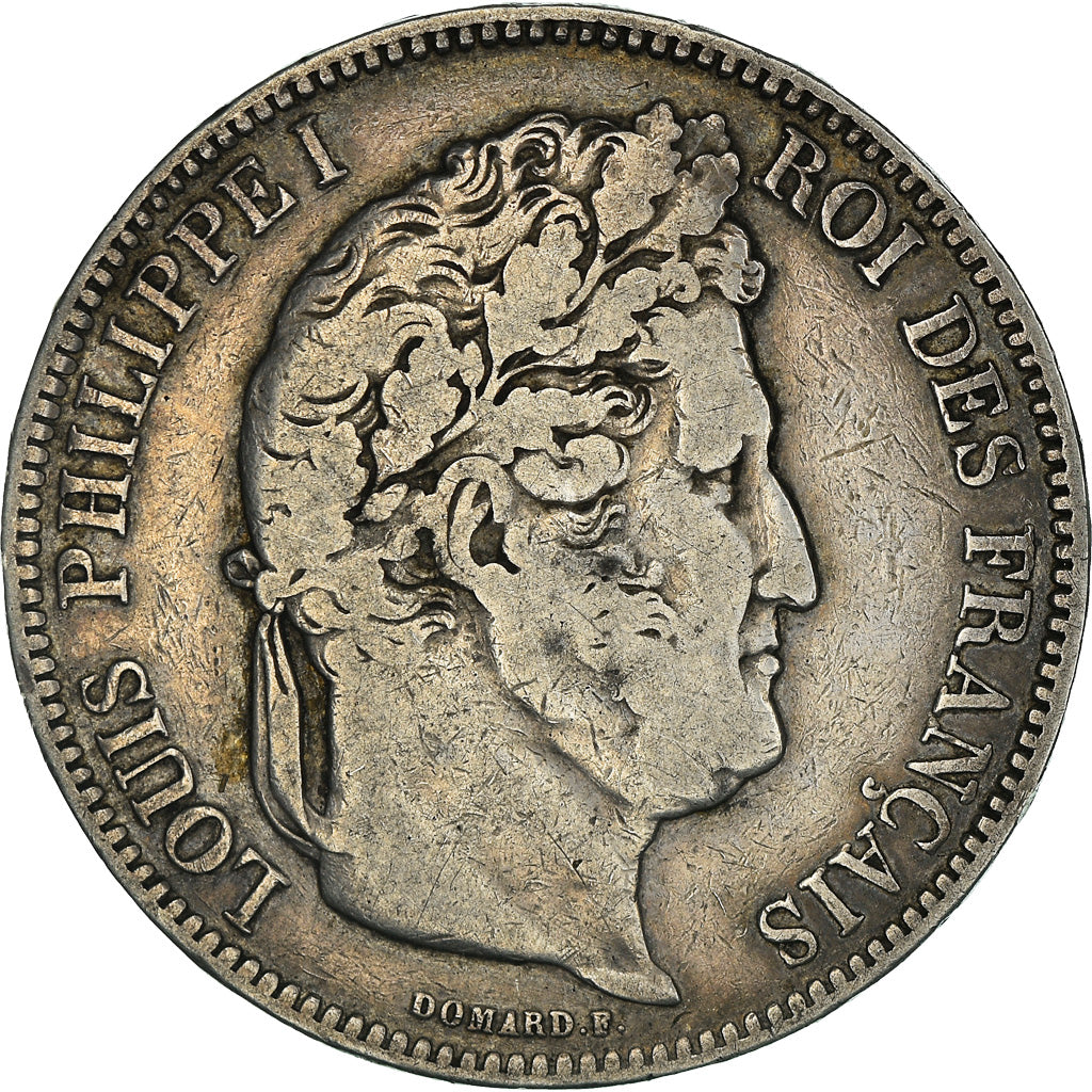 Münze, Frankreich, Louis-Philippe, 5 Francs, 1843, Strasbourg, S, Silber