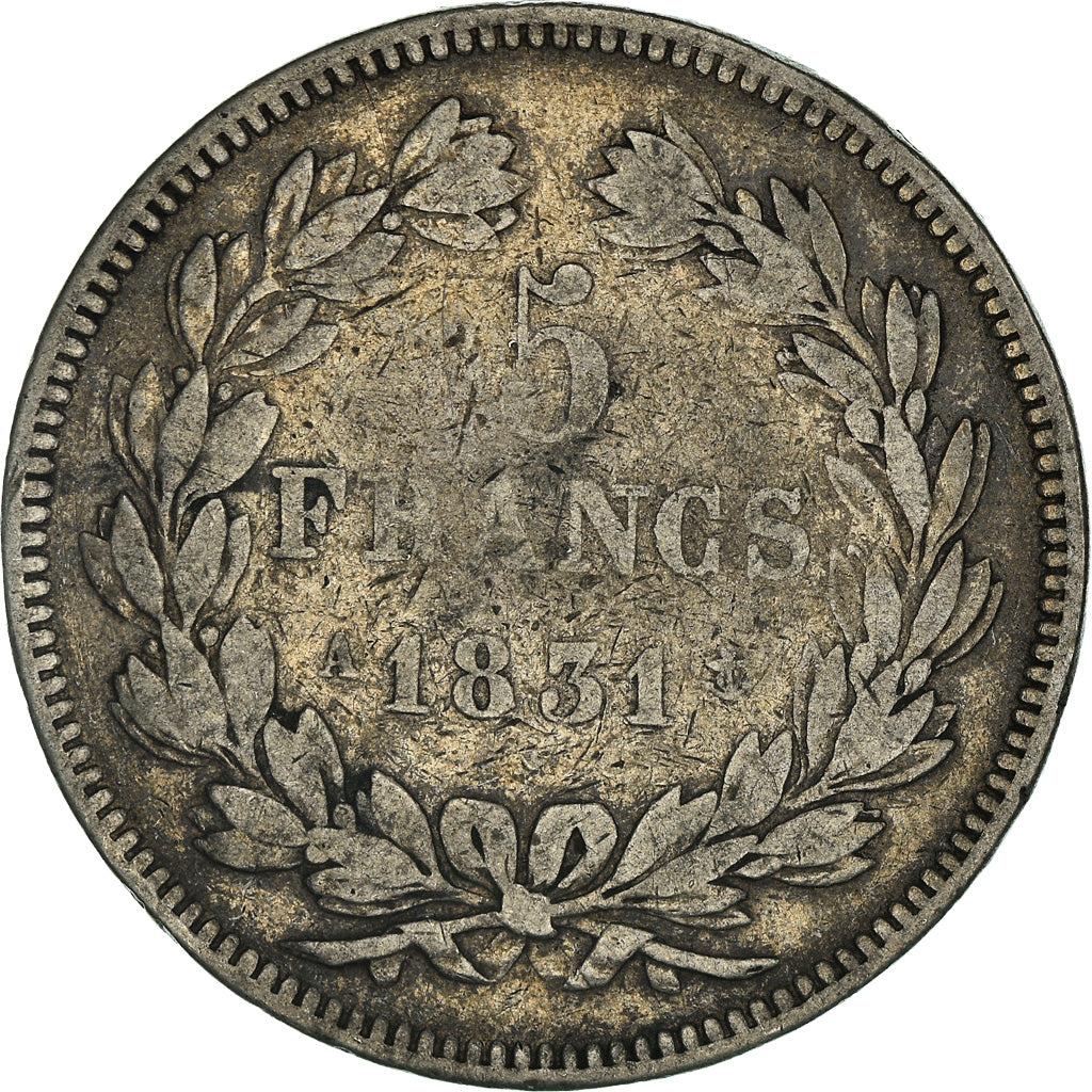 Coin, France, Louis-Philippe, 5 Francs, 1831, Paris, VF(20-25), Silver