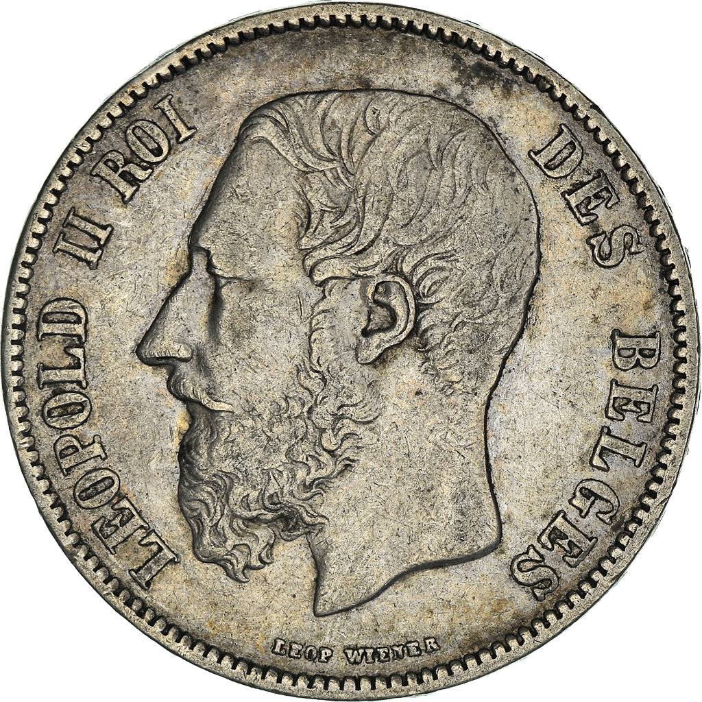 Coin, Belgium, Leopold II, 5 Francs, 5 Frank, 1871, EF(40-45), Silver, KM:24