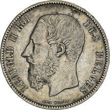 Coin, Belgium, Leopold II, 5 Francs, 5 Frank, 1871, EF(40-45), Silver, KM:24