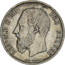 Münze, Belgien, Leopold II, 5 Francs, 5 Frank, 1871, SS, Silber, KM:24