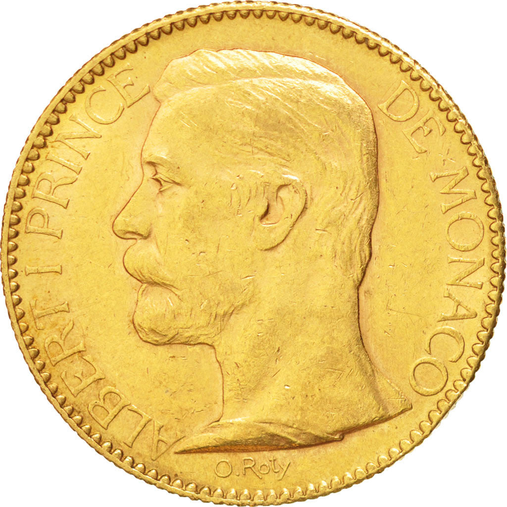 MONACO, 100 Francs, Cent, 1904, Paris, KM #105, AU(55-58), Gold, Gadoury...