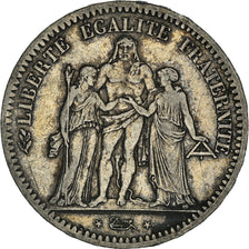 Moneta, Francia, Hercule, 5 Francs, 1849, Paris, MB+, Argento, KM:756.1