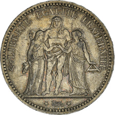 Moeda, França, Hercule, 5 Francs, 1873, Paris, EF(40-45), Prata, KM:820.1