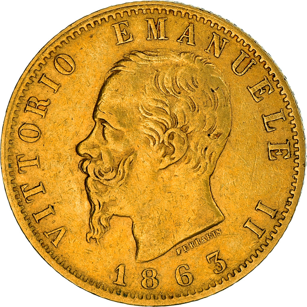 Coin, Italy, Vittorio Emanuele II, 20 Lire, 1863, Torino, EF(40-45), Gold