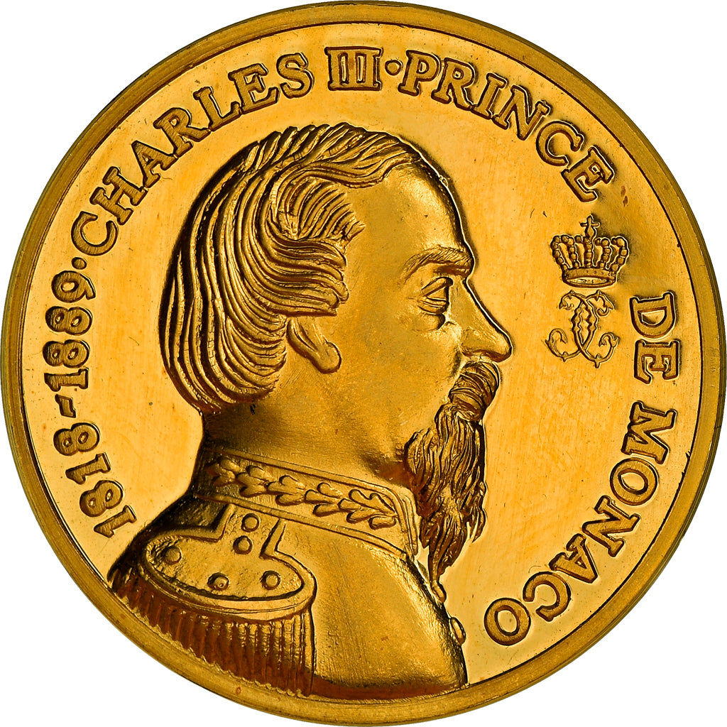Monaco, Medal, Karol III, MS(65-70), Złoto