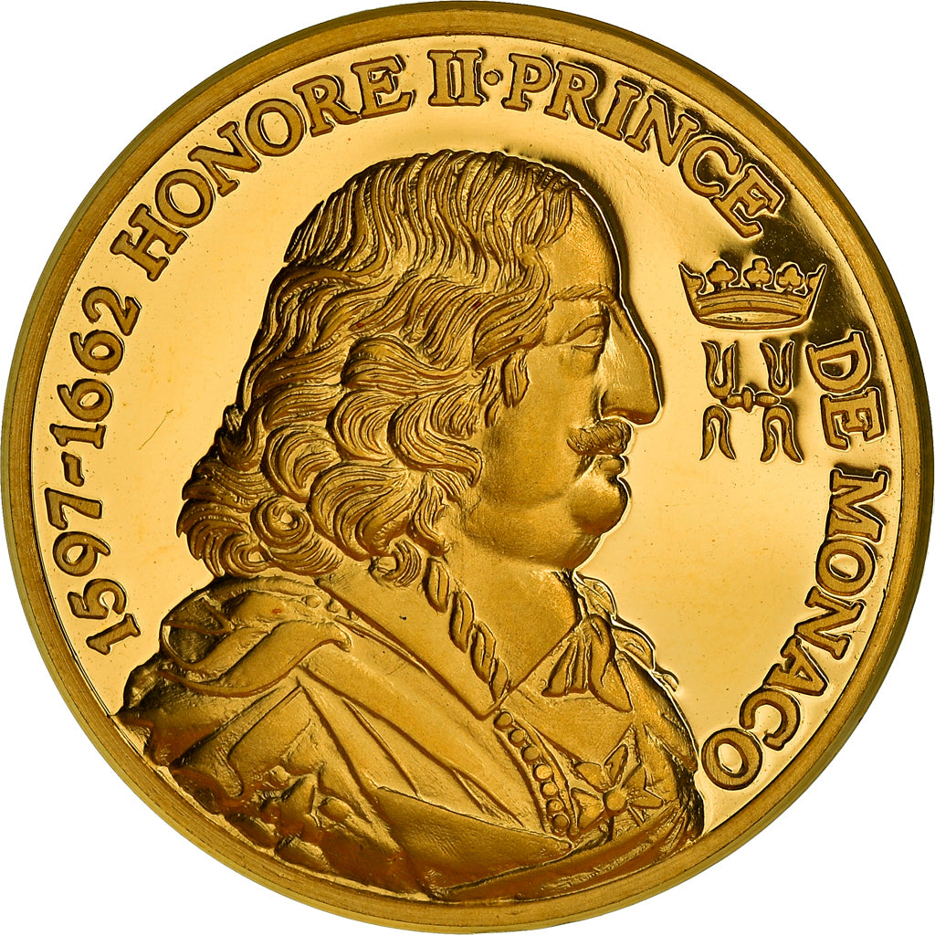 Monaco, Medal, Honoré II, MS(65-70), Gold