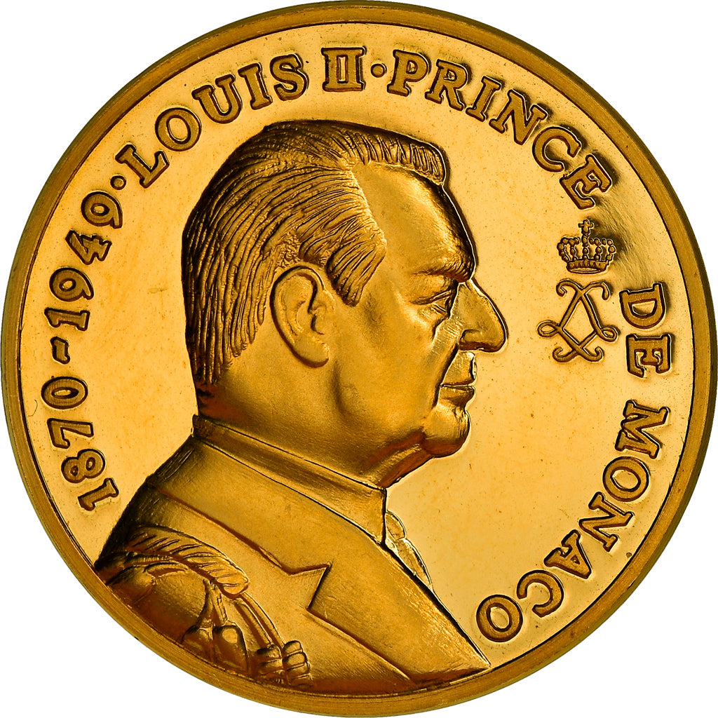 Monaco, medaglia, Louis II, FDC, Oro